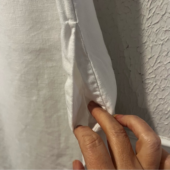 Garnet Hill White 100% Linen Sleeveless Fringe Hem A line dress size 10 - Picture 8 of 16